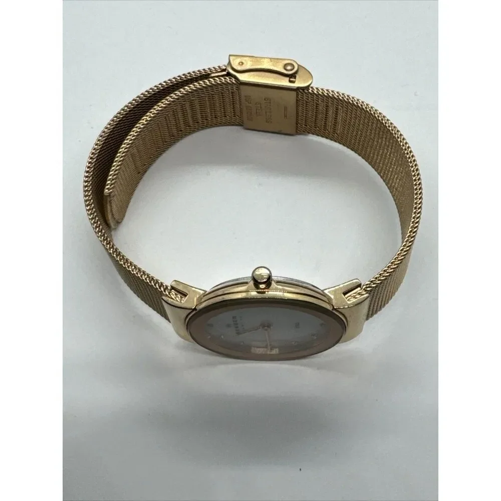 Skagen Freja 358SRRD Womens Rose-Tone Steel Mesh Analog Dial Quartz Watch AEA003
